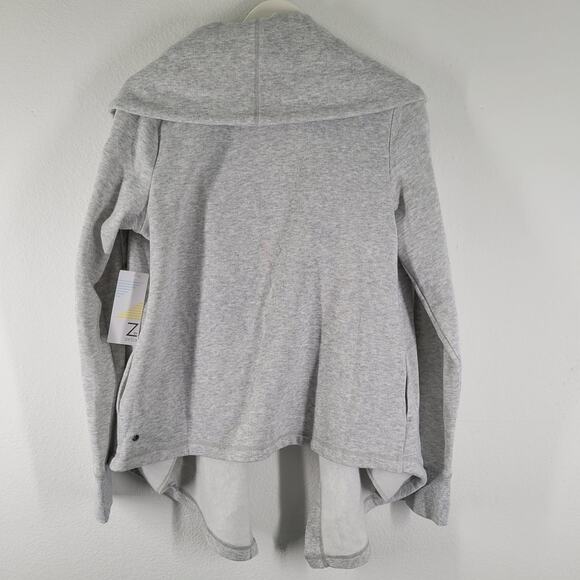 Z By Zella Cardigan Womens Medium Gray Drape Collar Open Front Shooting Star NWT - Picture 6 of 11